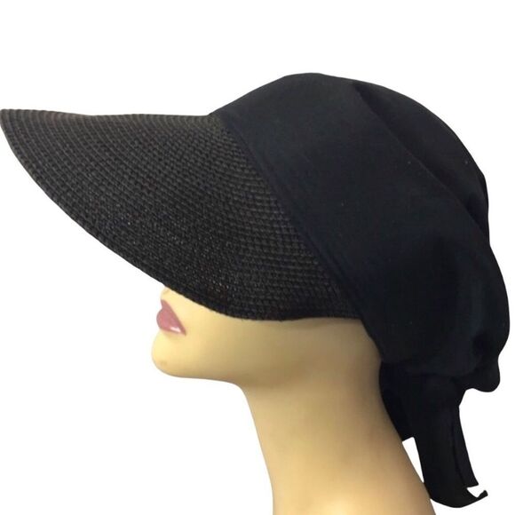 Black Versatile Hat Paper and Cotton Blend - Picture 1 of 10